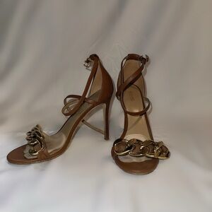 Brown Leather Strappy Heels